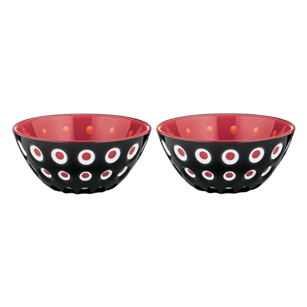 guzzini 2er Set Schale LE MURRINE schwarz-rot-weiß, D ca. 12,5 cm